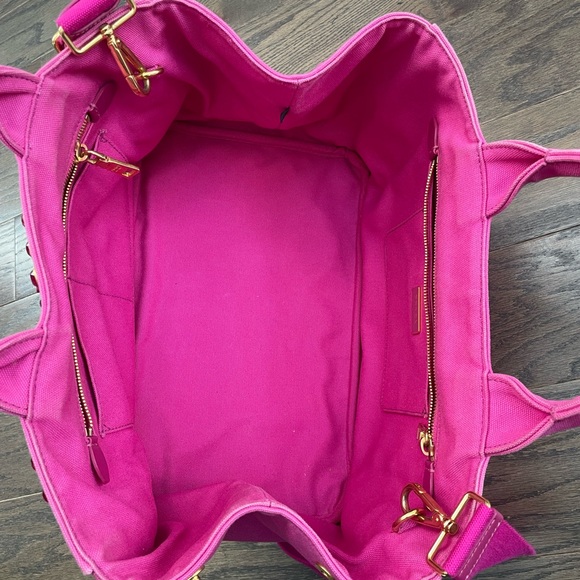 Prada Bags Prada Rhinestone Studded Hot Pink Large Canvas Crossbody